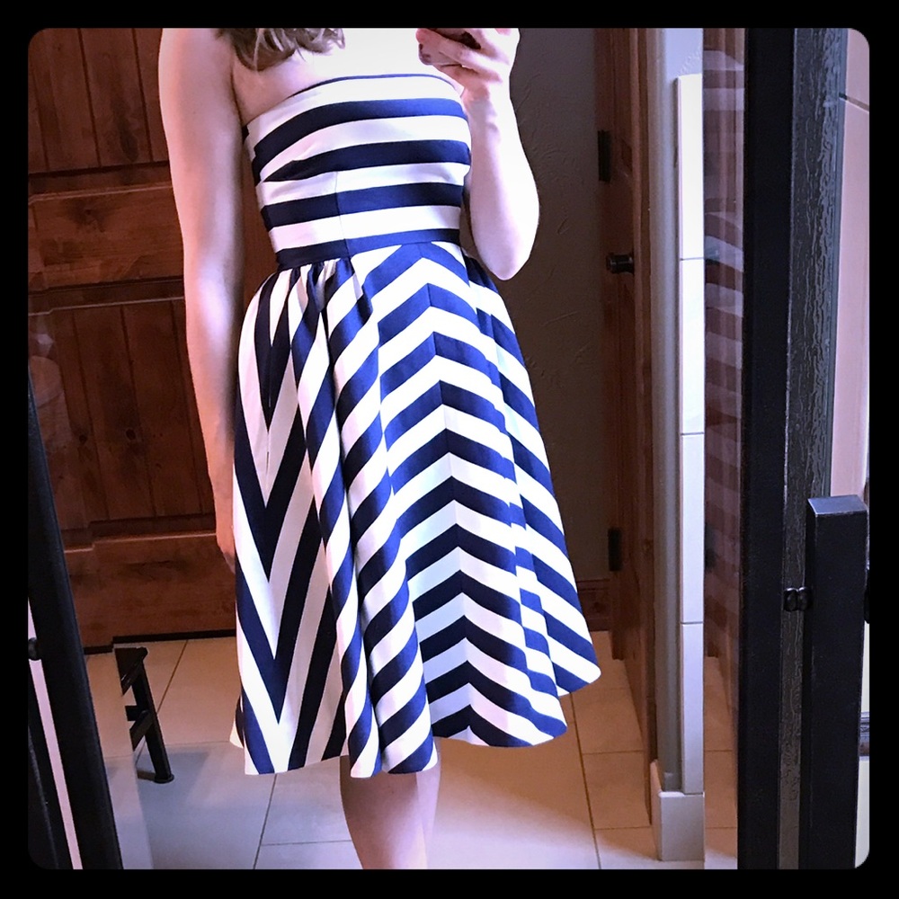 Kate Spade Chevron Strapless Dress